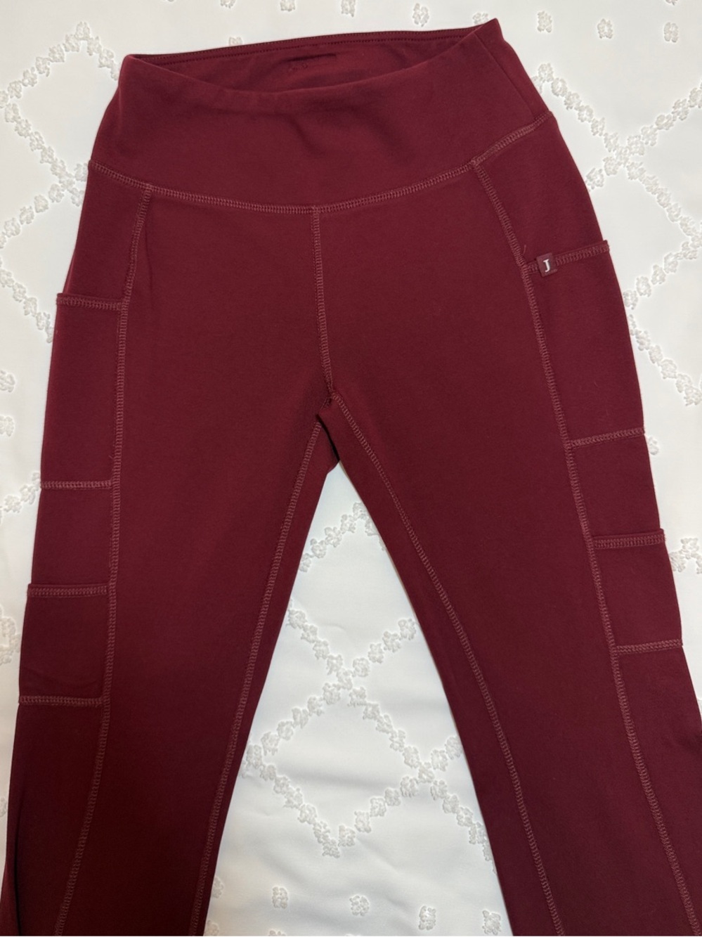 Jaanuu Women's Boot Cut & Flare Scrub Pants in Deep Burgundy